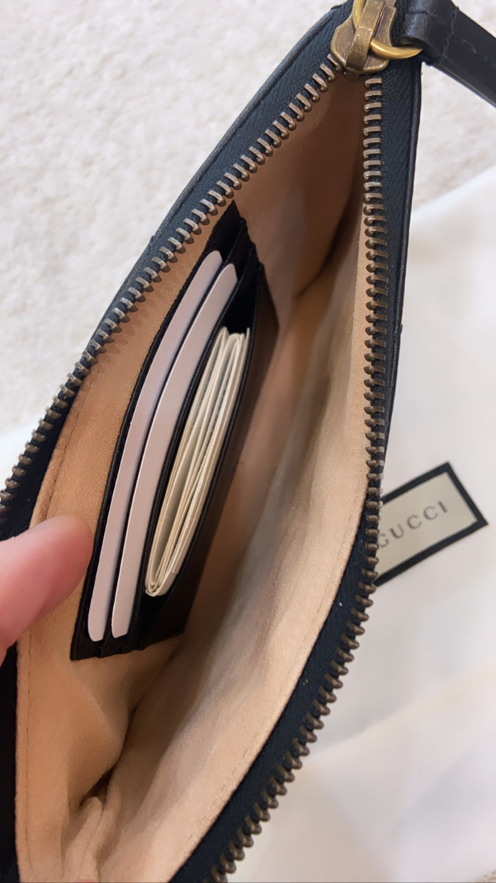 GUCCI GG MARMONT CALFSKIN LEATHER SMALL WEISTLET