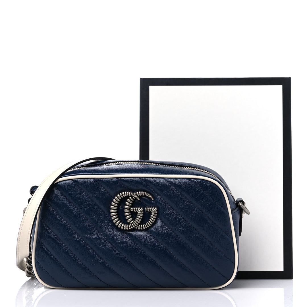 GUCCI GG MARMONT CALFSKIN LEATHER SMALL TORCHON SHOULDER BAG