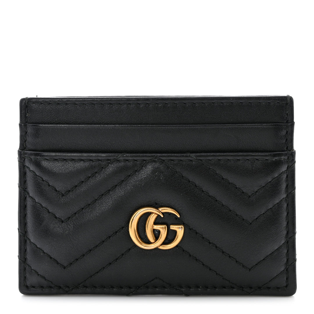 GUCCI GG MARMONT CALFSKIN LEATHER CARD CASE