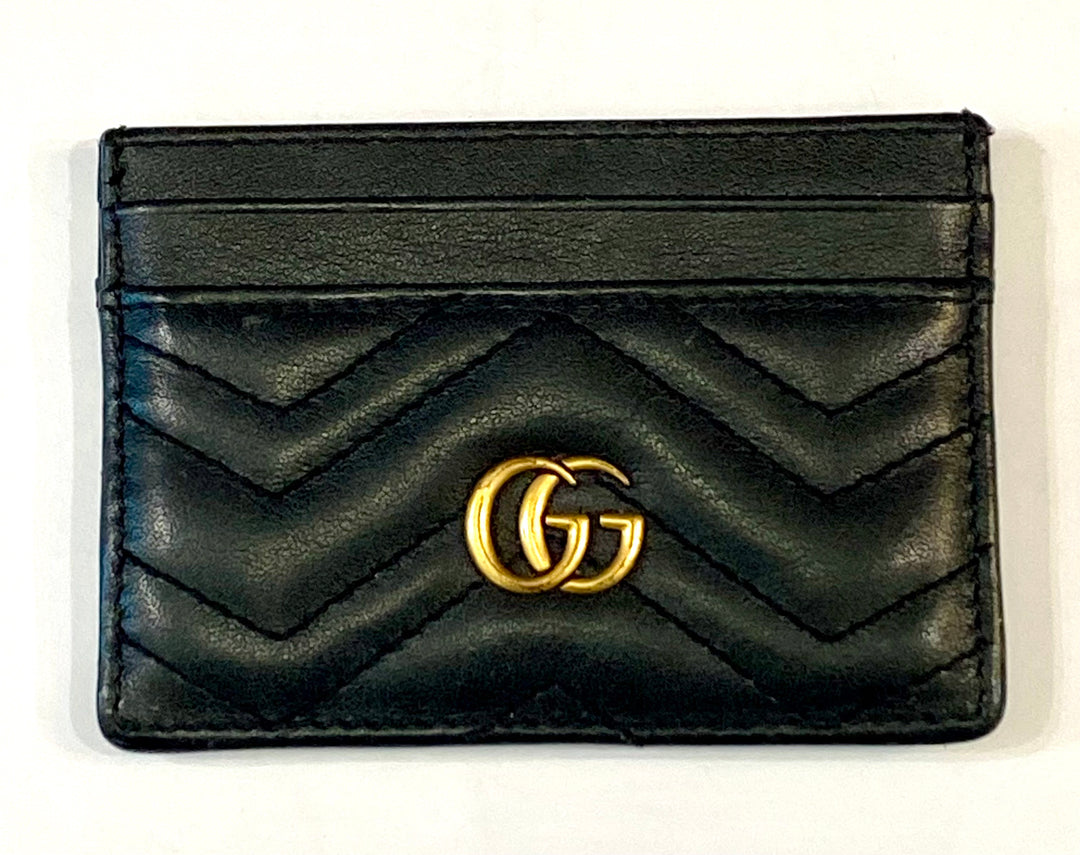 GUCCI GG MARMONT CALFSKIN LEATHER CARD CASE