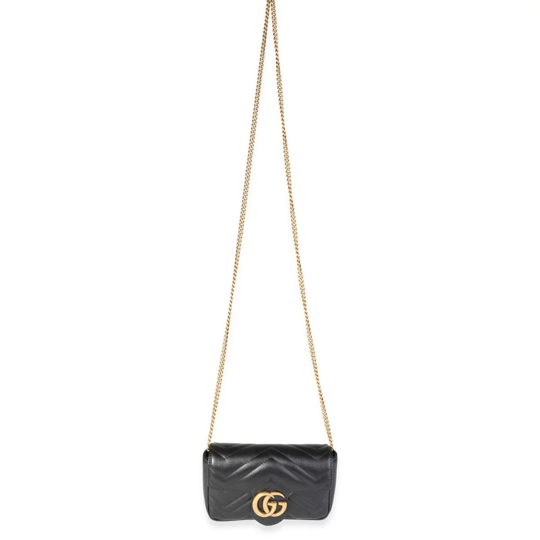 GUCCI GG MARMONT CALFSKIN LEATHER SUPER MINI CHAIN BAG