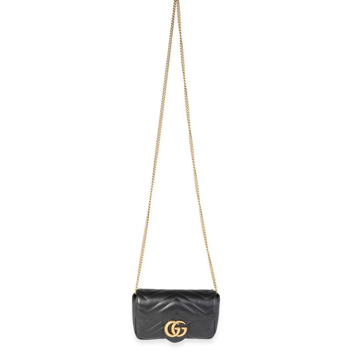 GUCCI GG MARMONT CALFSKIN LEATHER SUPER MINI CHAIN BAG