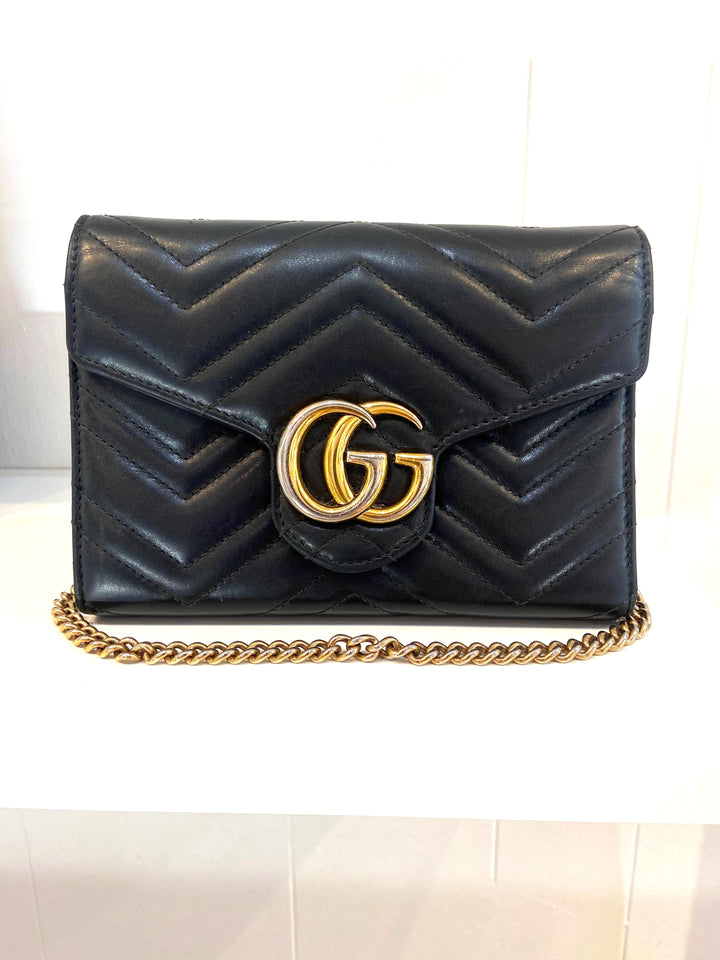 GUCCI GG MARMONT MATELASSE CALFSKIN MINI CHAIN BAG