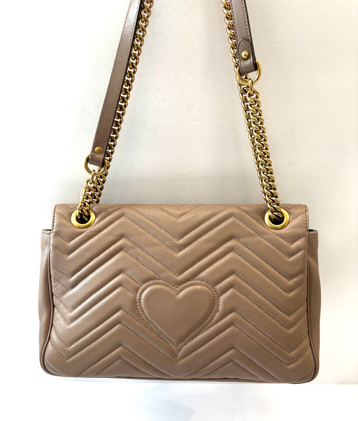 GUCCI GG MARMONT CALFSKIN LEATHER MEDIUM SHOULDER BAG