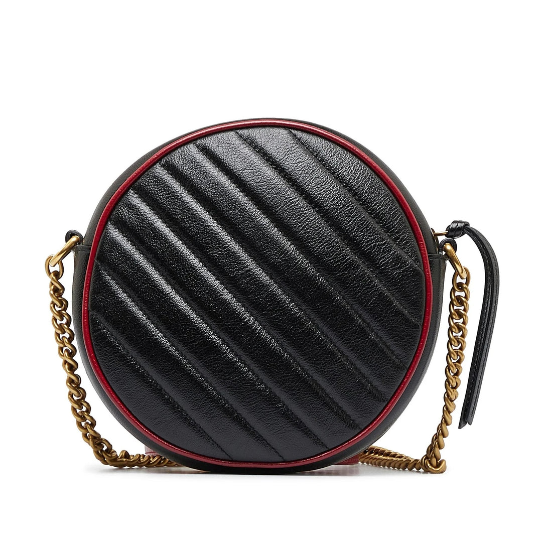 GUCCI GG MARMONT MINI TORCHON ROUND CALFSKIN LEATHER CROSSBODY