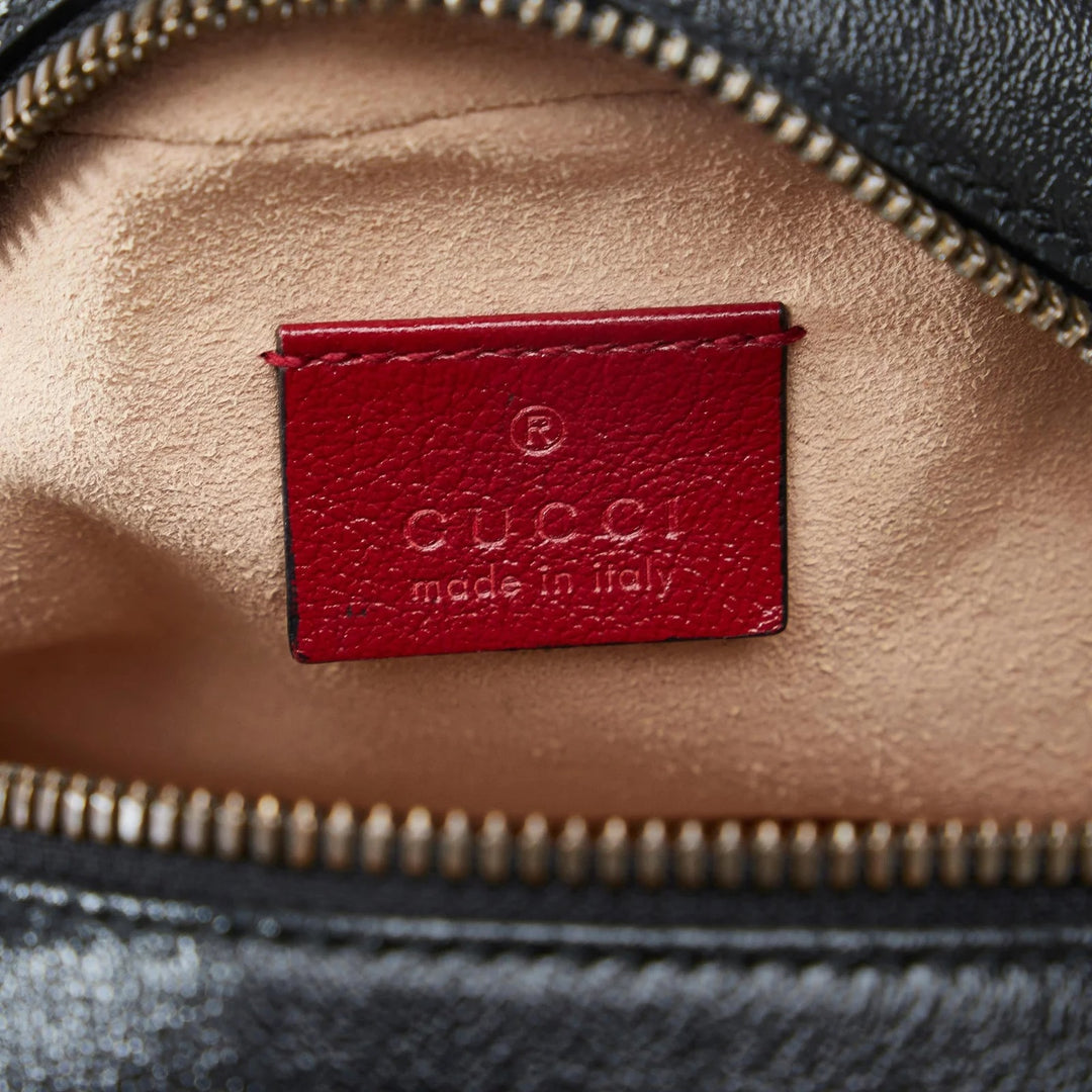 GUCCI GG MARMONT MINI TORCHON ROUND CALFSKIN LEATHER CROSSBODY