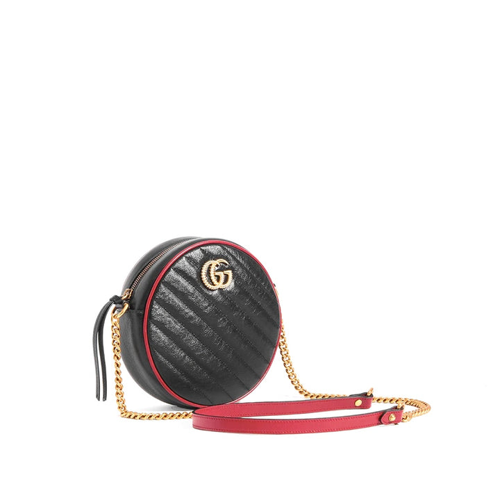 GUCCI GG MARMONT MINI TORCHON ROUND CALFSKIN LEATHER CROSSBODY