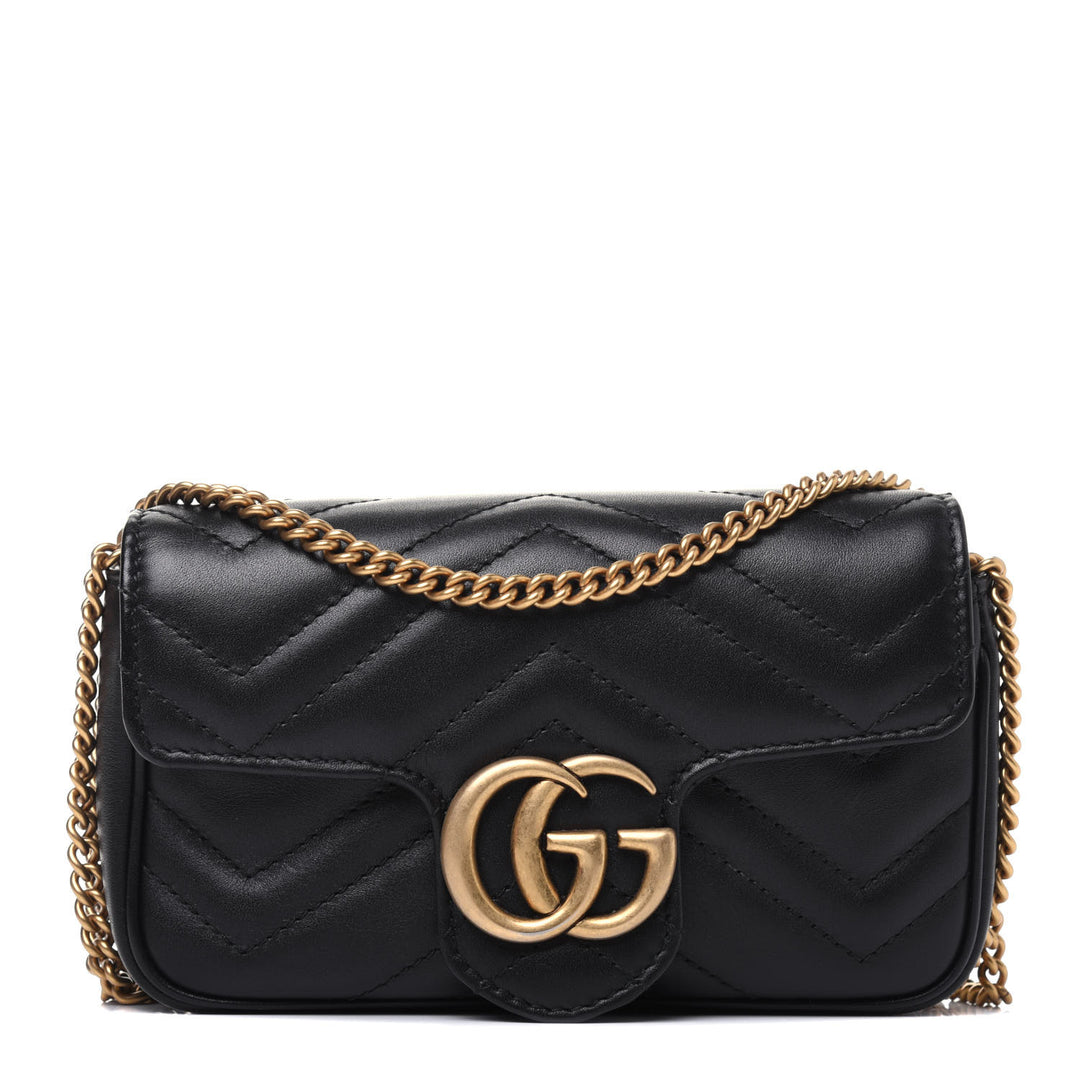 GUCCI GG MARMONT SUPER MINI CALFSKIN LEATHER BAG