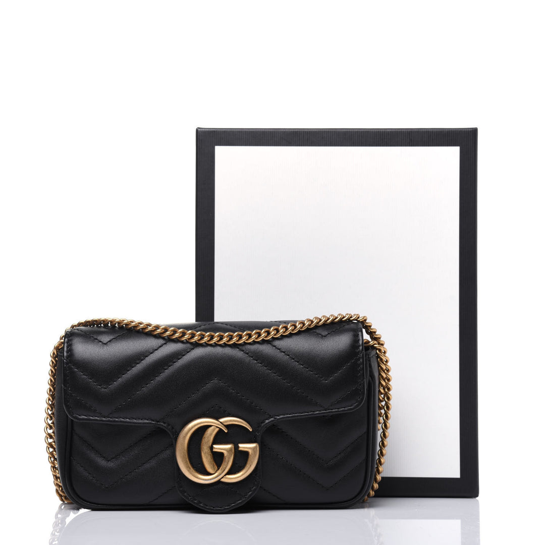 GUCCI GG MARMONT SUPER MINI CALFSKIN LEATHER BAG