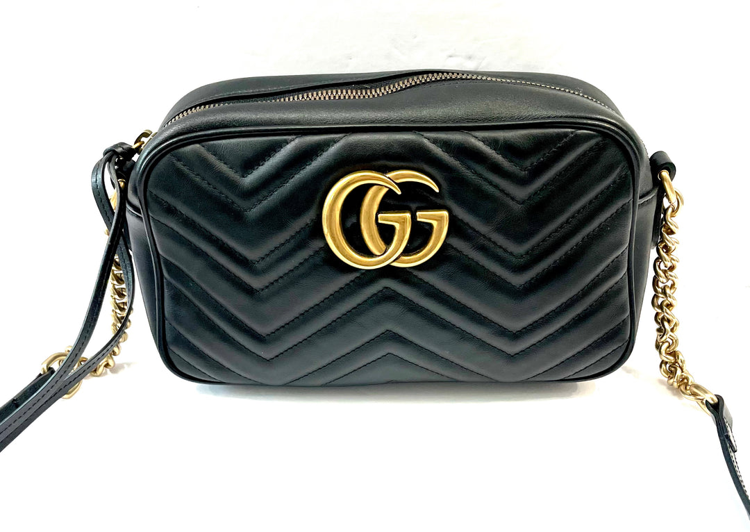 GUCCI GG MARMONT CALFSKIN LEATHER SMALL CROSSBODY BAG