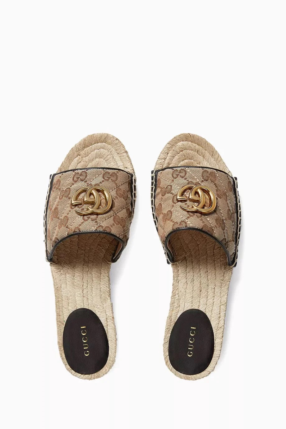 GUCCI GG MATELASSE CANVAS ESPADRILLE SANDAL MULES
