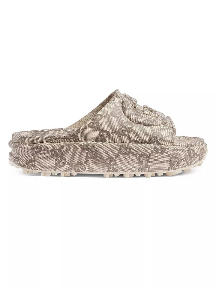 GUCCI GG MONOGRAM MIAMI PLATFORM SLIDES