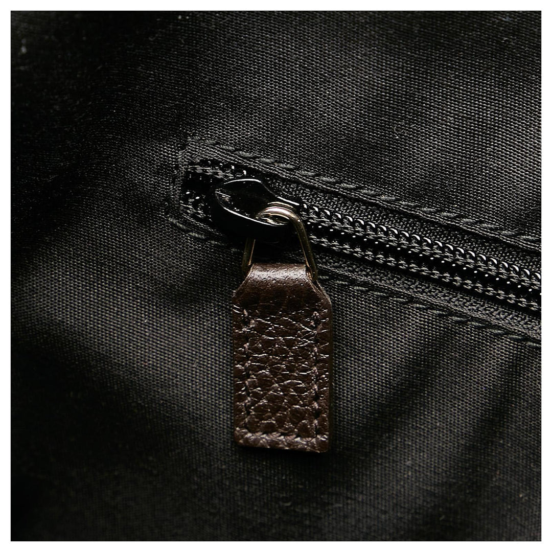 GUCCI GG MONOGRAM CANVAS LEATHER MESSENGER BAG