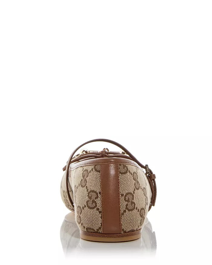 GUCCI GG MONOGRAM HORSEBIT MARY-JANE BALLET FLATS