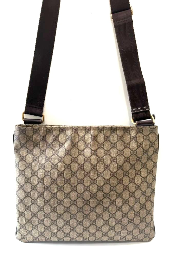 GUCCI GG MONOGRAM COATED CANVAS LARGE MESSENGER BAG