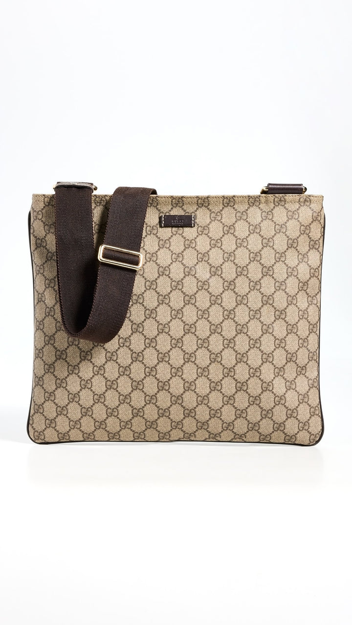 GUCCI GG MONOGRAM COATED CANVAS LARGE MESSENGER BAG