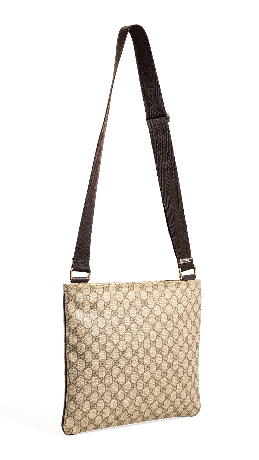 GUCCI GG MONOGRAM COATED CANVAS LARGE MESSENGER BAG