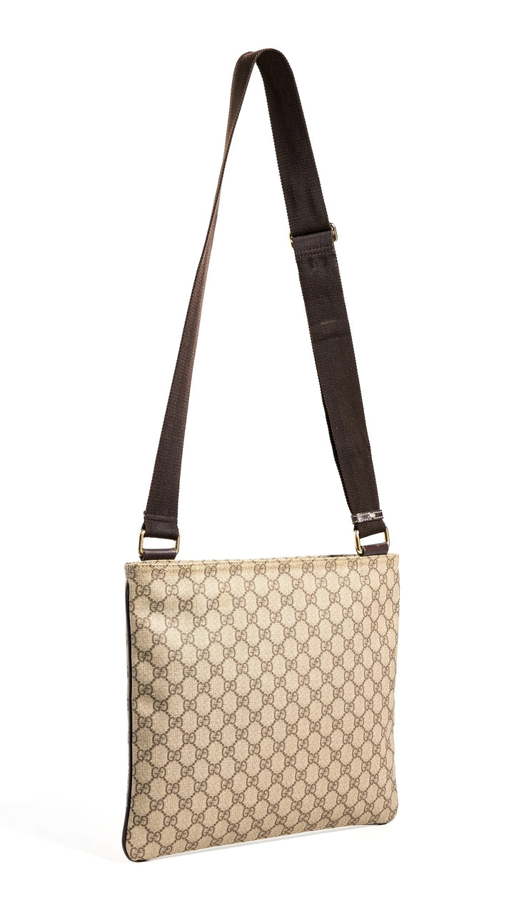 GUCCI GG MONOGRAM COATED CANVAS LARGE MESSENGER BAG