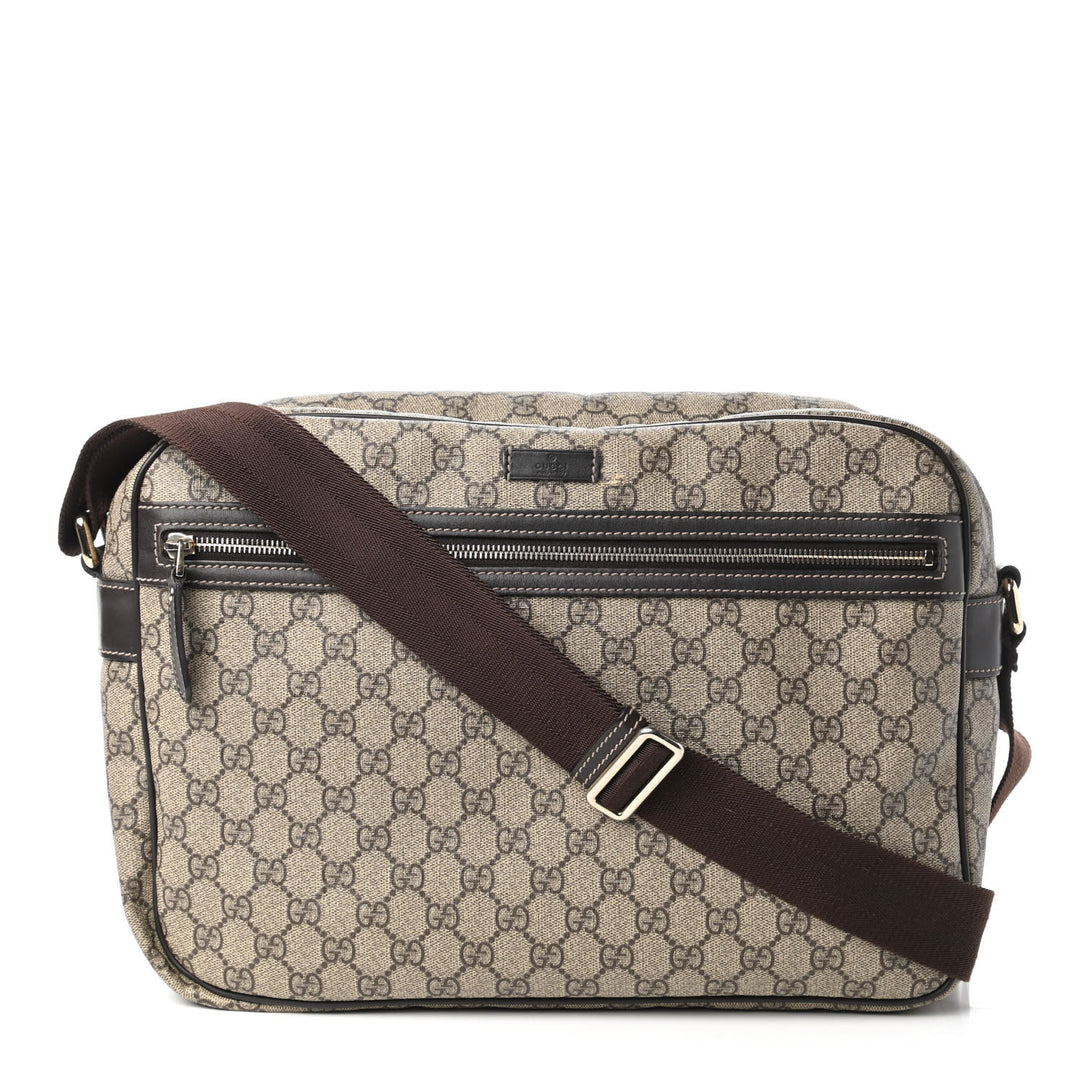 GUCCI GG PLUS MONOGRAM COATED CANVAS MESSENGER BAG
