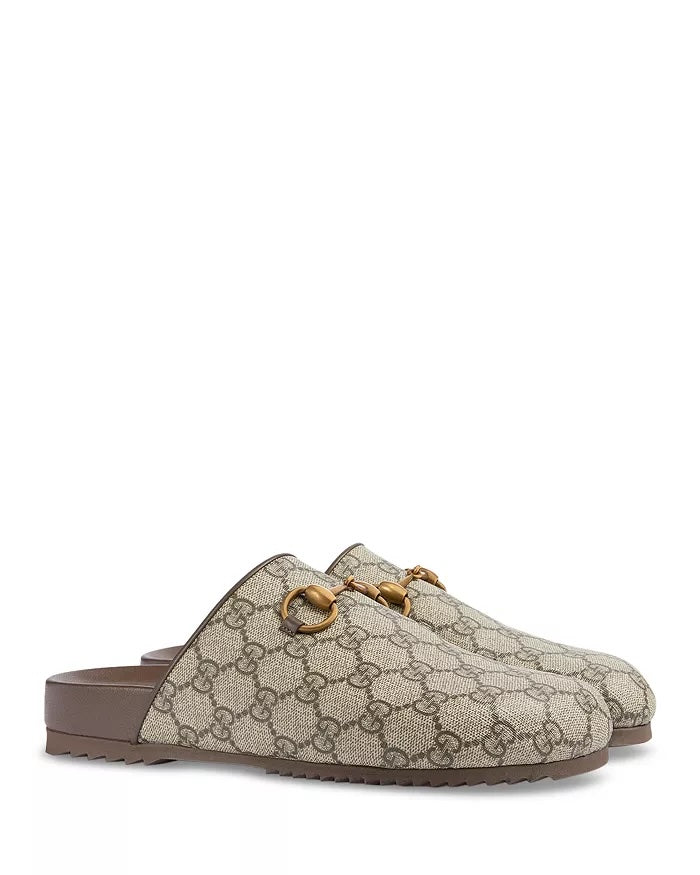 GUCCI GG SUPREME HORSEBIT MULES