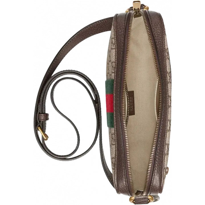 GUCCI GG SUPREME MONOGRAM WEB OPHIDIA MESSENGER BAG