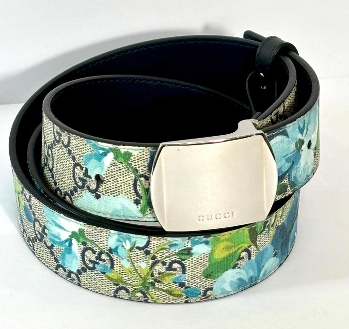 GUCCI GG SUPREME MONOGRAM BLOOMS UNISEX BELT