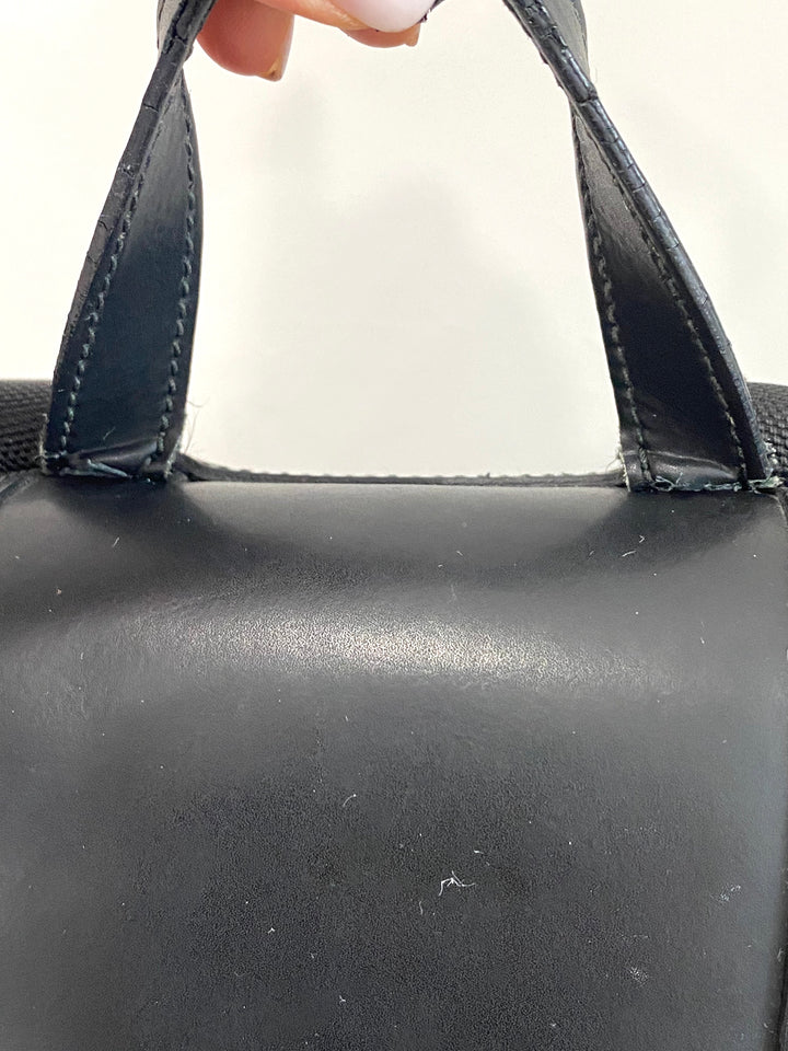 GUCCI GG SUPREME MONOGRAM CALFSKIN WEB DOUBLE BUCKLE BACKPACK