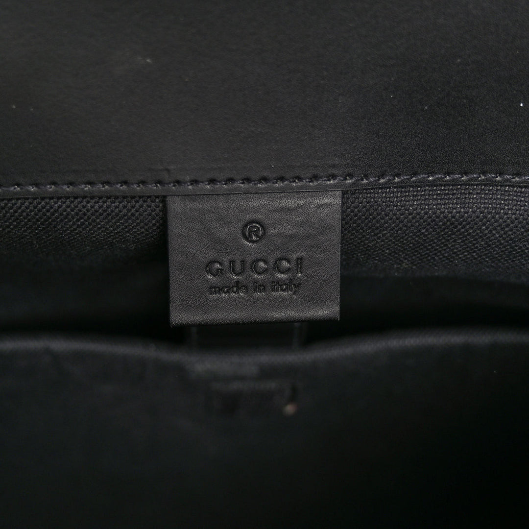 GUCCI GG SUPREME MONOGRAM CALFSKIN WEB DOUBLE BUCKLE BACKPACK