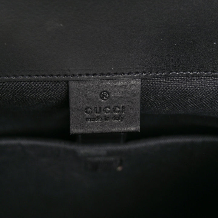 GUCCI GG SUPREME MONOGRAM CALFSKIN WEB DOUBLE BUCKLE BACKPACK
