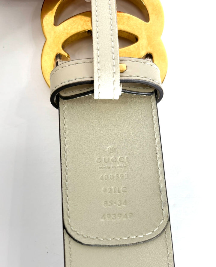 GUCCI GG SUPREME MONOGRAM CANVAS &amp; CALFSKIN LEATHER WIDE BELT