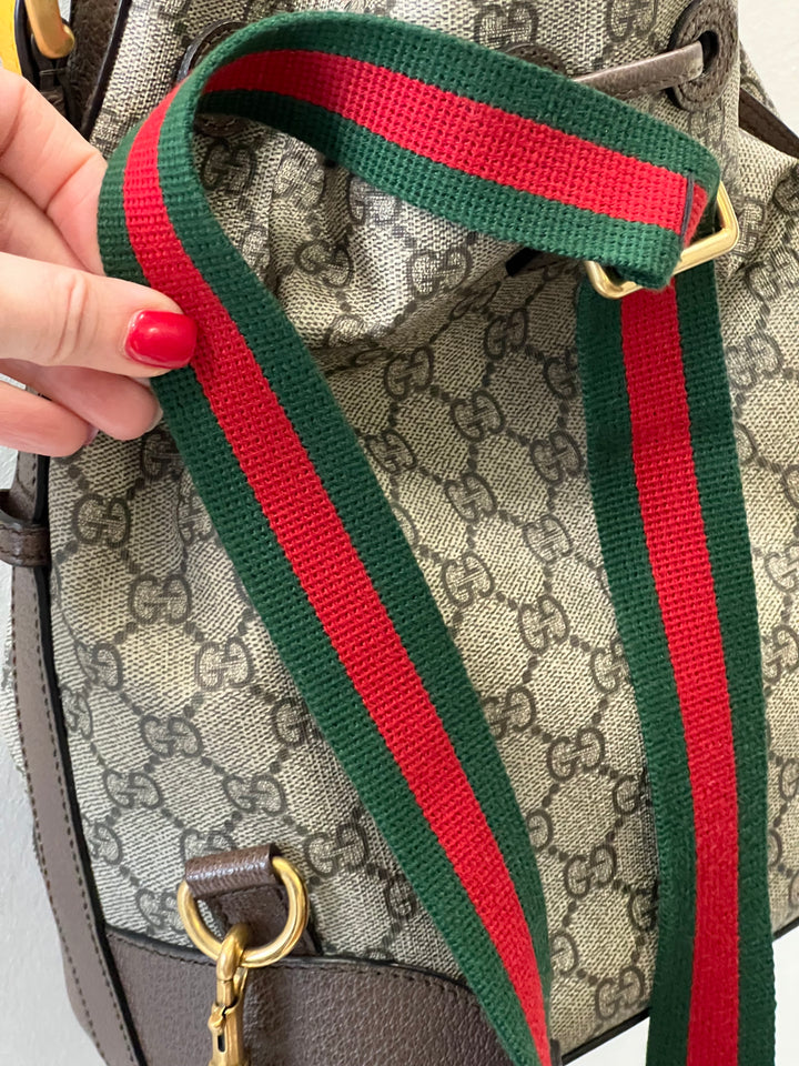 GUCCI GG SUPREME MONOGRAM NEO VINTAGE DRAWSTRING BUCKET BACKPACK