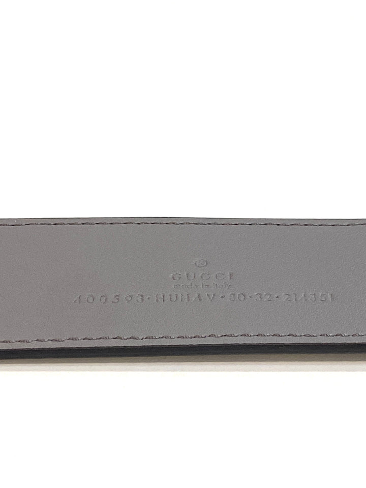 GUCCI GG SUPREME MONOGRAM PLUTONE CALFSKIN ENAMEL GG BELT