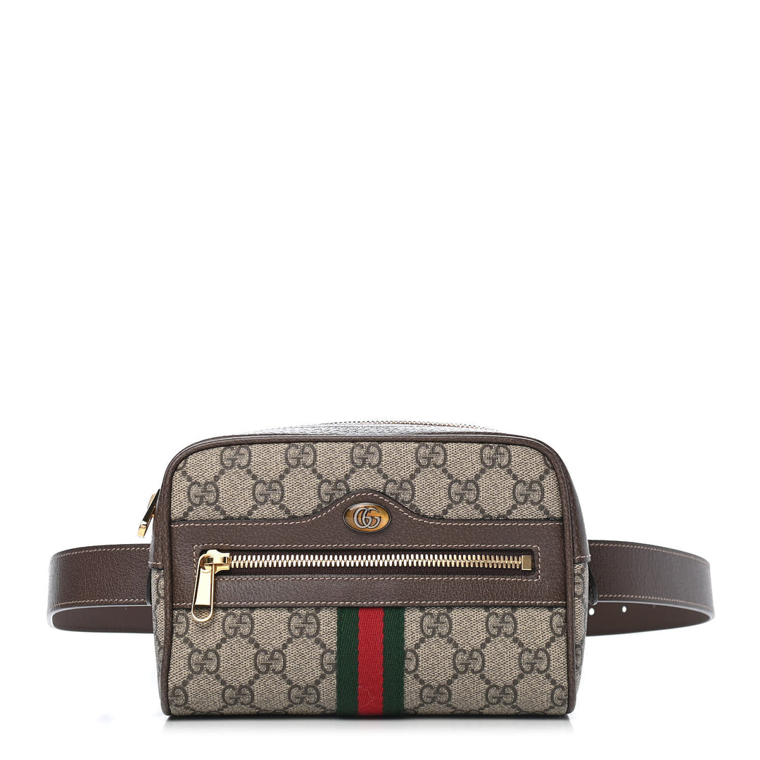 GUCCI GG SUPREME MONOGRAM SMALL OPHIDIA BELT BAG