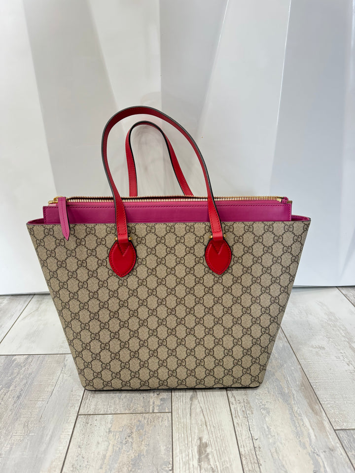 GUCCI GG SUPREME ZIPPERED TOTE BAG