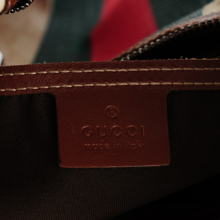GUCCI GG SUPREME WEB LARGE DUFFLE BAG