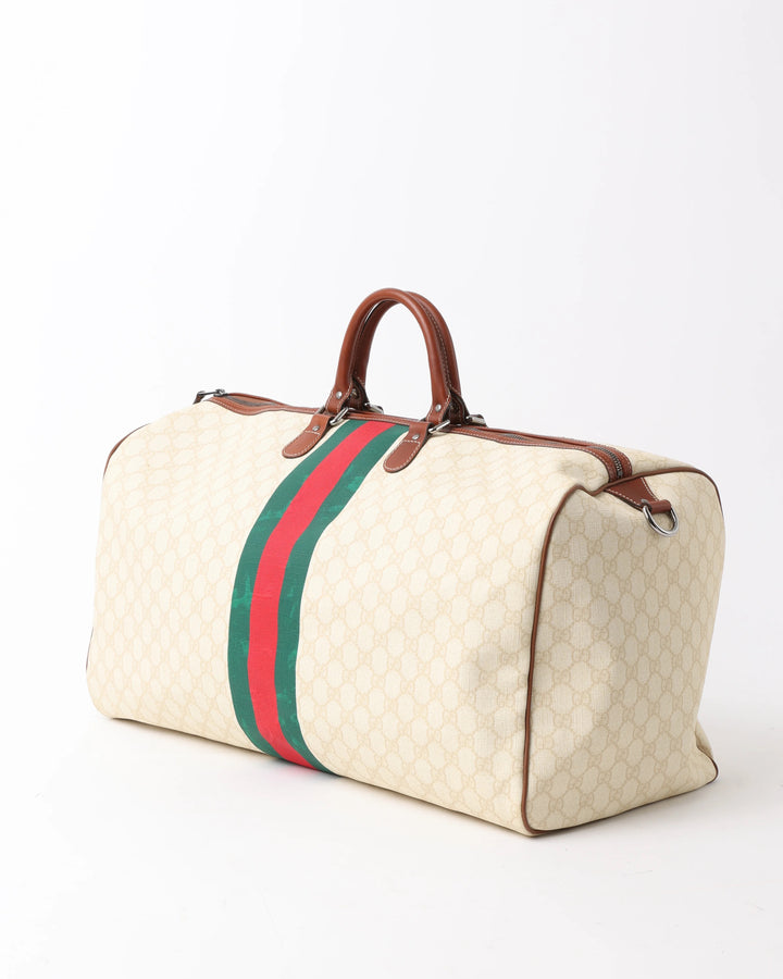 GUCCI GG SUPREME WEB LARGE DUFFLE BAG