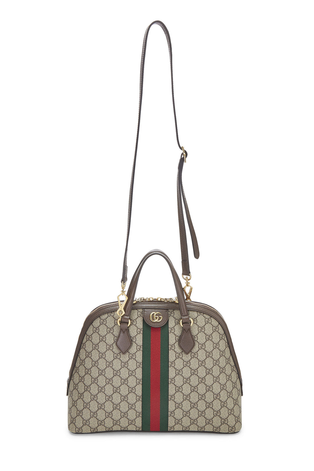 GUCCI GG SUPREME WEB MEDIUM OPHIDIA DOME BAG