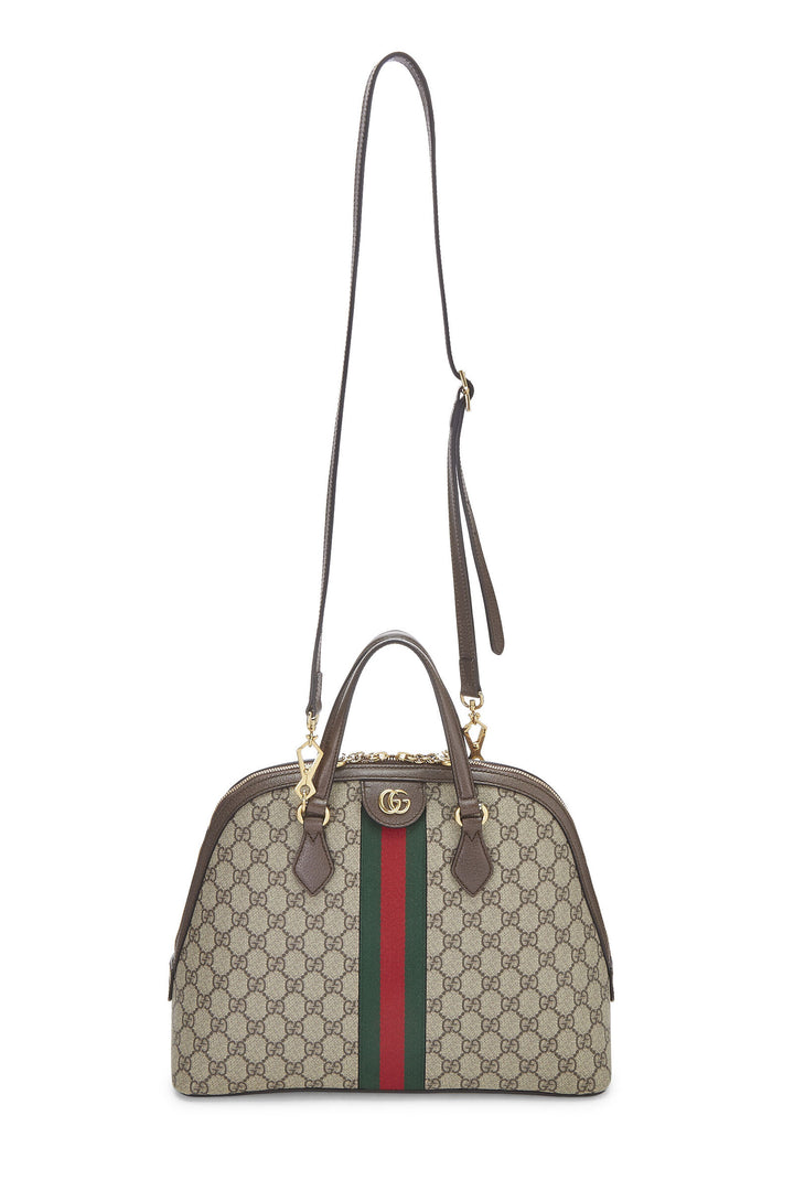 GUCCI GG SUPREME WEB MEDIUM OPHIDIA DOME BAG