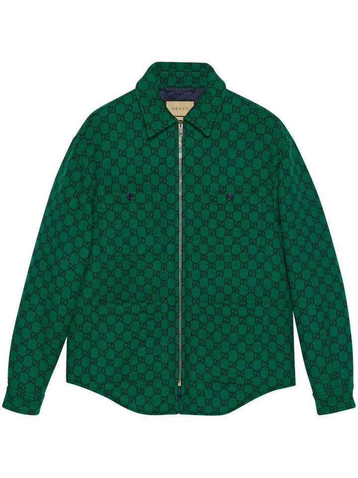 GUCCI GG WOOL FLANNEL PADDED JACKET