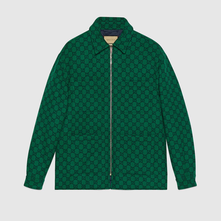 GUCCI GG WOOL FLANNEL PADDED JACKET