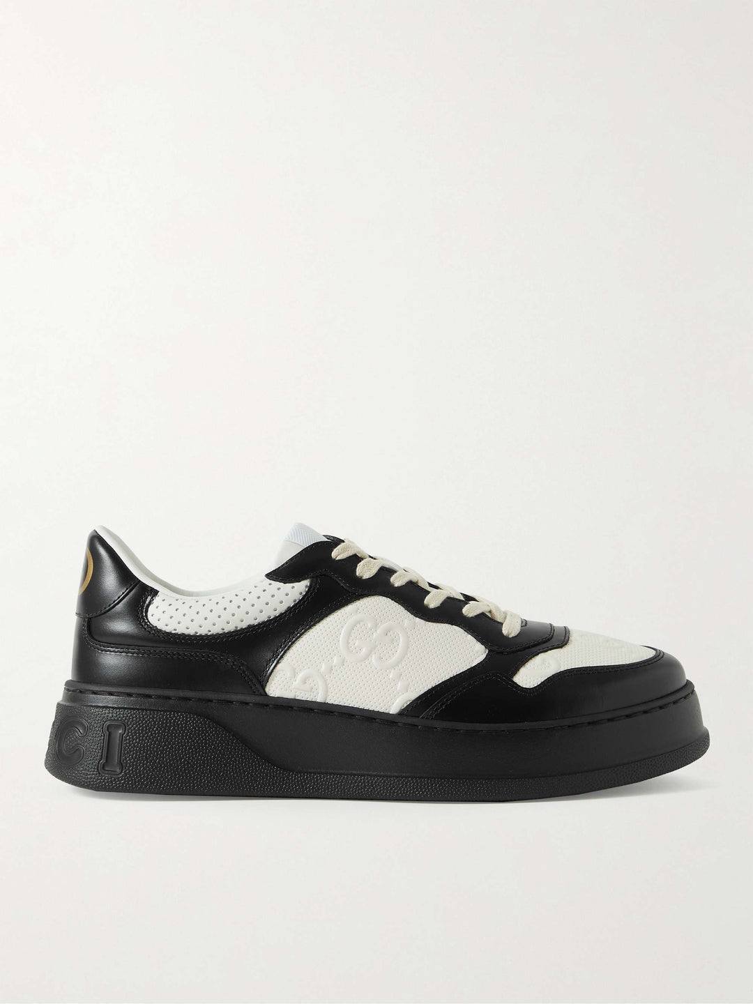 GUCCI GG EMBOSSED LOW-TOP LEATHER SNEAKERS – Caroline display picture 1