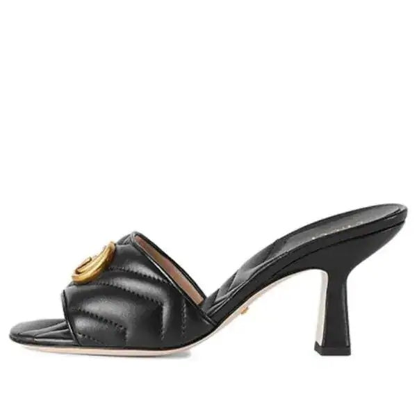 GUCCI GG MARMONT PADDED CHEVRON MATELASSÉ NAPPA LEATHER MULES