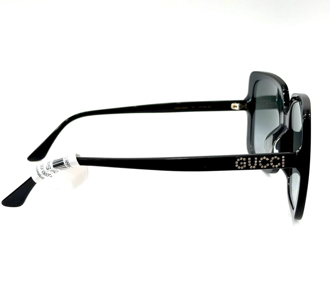 GUCCI GG0728SA-001 SQUARE CRYSTAL LOGO SUNGLASSES