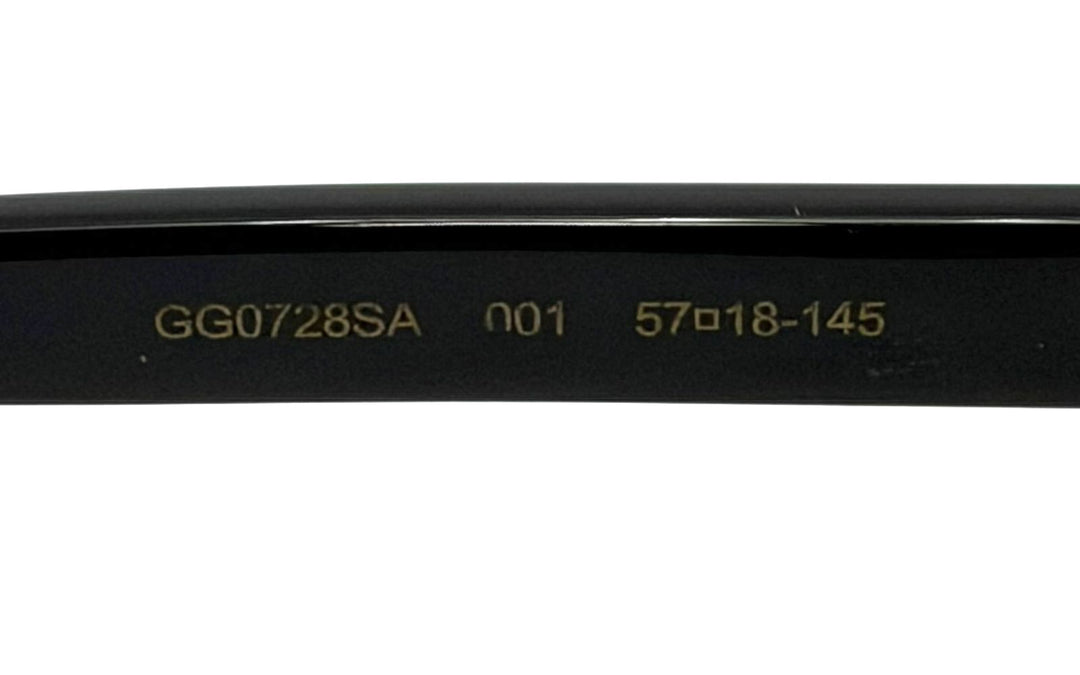 GUCCI GG0728SA-001 SQUARE CRYSTAL LOGO SUNGLASSES
