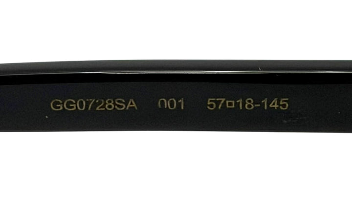 GUCCI GG0728SA-001 SQUARE CRYSTAL LOGO SUNGLASSES