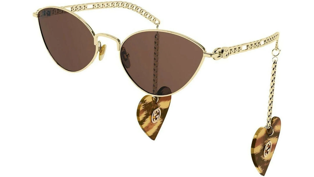 GUCCI GOLD CHAIN CAT-EYE SUNGLASSES