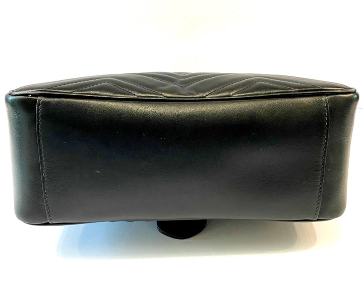 GUCCI GG MARMONT CALFSKIN LEATHER SMALL TOP HANDLE BAG