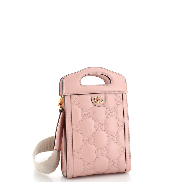 GUCCI GG MATELASSÉ MINI TOP HANDLE CALFSKIN LEATHER CROSSBODY BAG
