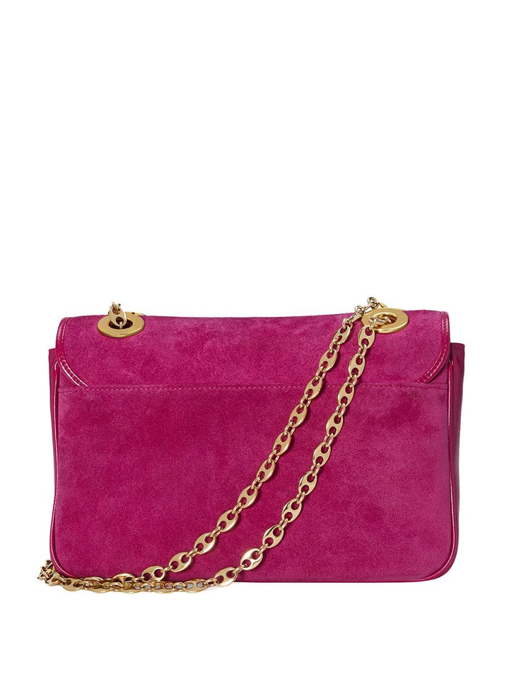 GUCCI MARINA SUEDE AZALEA CALFSKIN LEATHER SHOULDER BAG