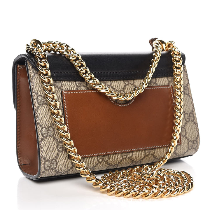 GUCCI GG SUPREME SMALL PADLOCK CHAIN BAG